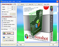 True BoxShot screenshot - Rendering window
